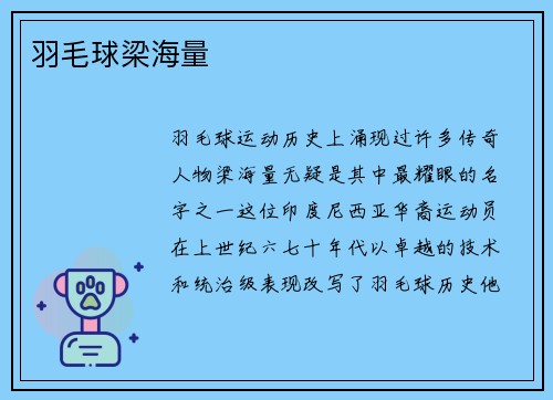 羽毛球梁海量